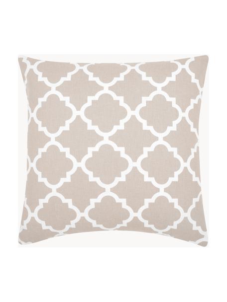 Kussenhoes Lana in beige met grafisch patroon, 100% katoen, Beige, B 45 x L 45 cm