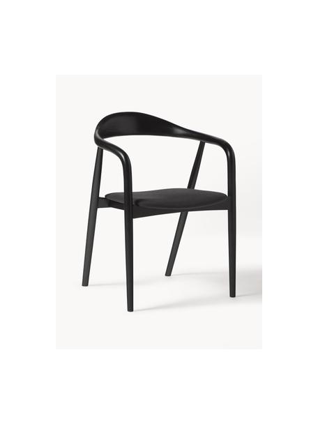 Drevená stolička s opierkami Angelina, Čierna, Š 57 x V 80 cm