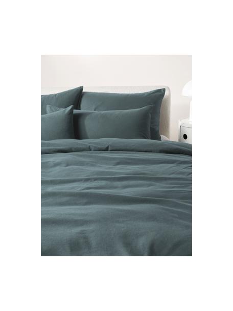 Flanell-Bettdeckenbezug Biba, Webart: Flanell Flanell ist ein k, Petrol, B 135 x L 200 cm