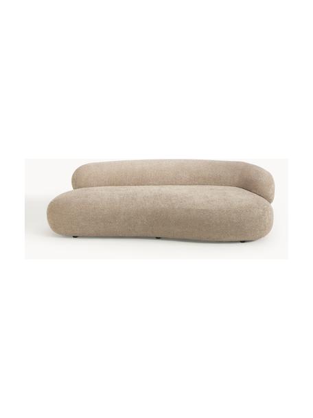 Bank Alba (3-zits) uit teddy bouclé, Bekleding: 100% polyester Met 100.00, Frame: massief sparrenhout, gren, Poten: kunststof Dit product is , Teddy-bouclé beige, B 235 x D 114 cm, rugleuning rechts