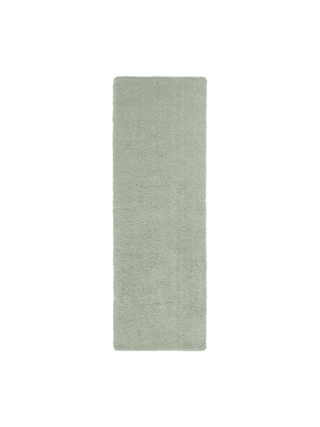 Flauschiger Hochflor-Läufer Leighton in Mintgrün, Flor: Mikrofaser (100% Polyeste, Mintgrün, B 80 x L 250 cm
