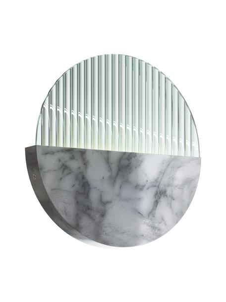 Applique murale LED aspect marbre Jupiter, Gris, aspect marbre, transparent, Ø 30 x prof. 3 cm