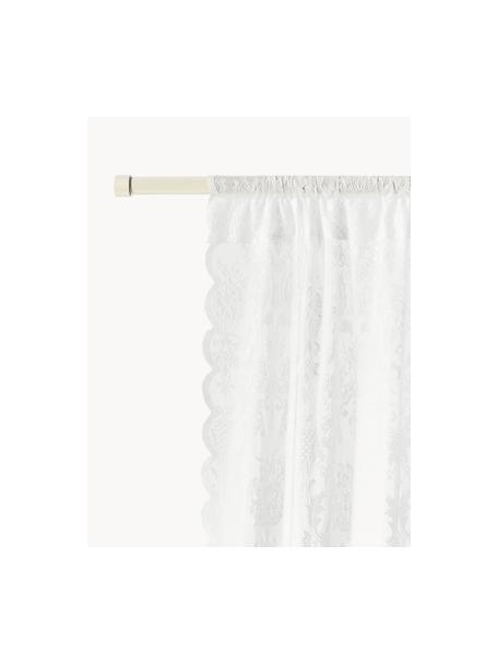 Tende in pizzo trasparenti con orlo a tunnel Lacina 2 pz, 100% poliestere, Bianco, Larg. 140 x Lung. 250 cm