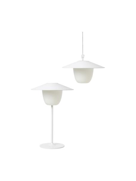 Mobiele dimbare outdoor lamp Ani om op te hangen of te zetten, Lampenkap: aluminium, Lampvoet: gecoat aluminium, Wit, Ø 22 x H 33 cm