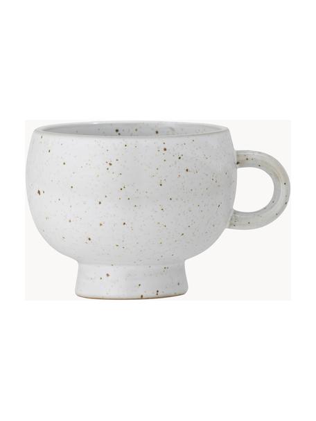 Taza artesanal con esmalte reactivo Emilo, Gres, Blanco moteado, Ø 9 x Al 7 cm, 300 ml