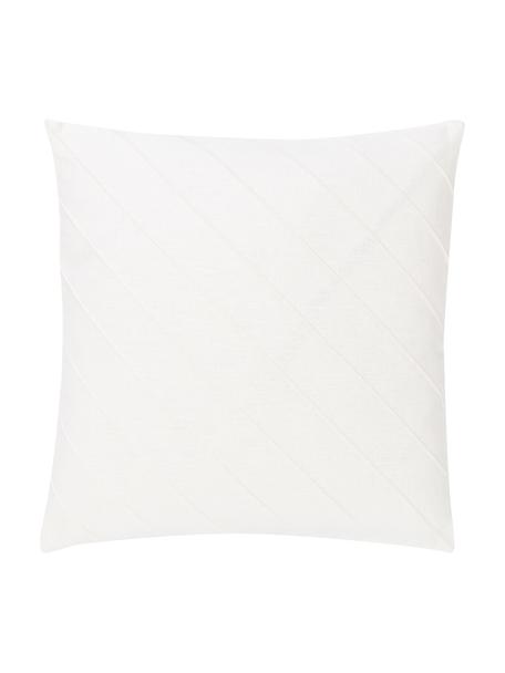 Poszewka na poduszkę z lnu Malia, 55% len, 45% bawełna, Biały, S 45 x D 45 cm