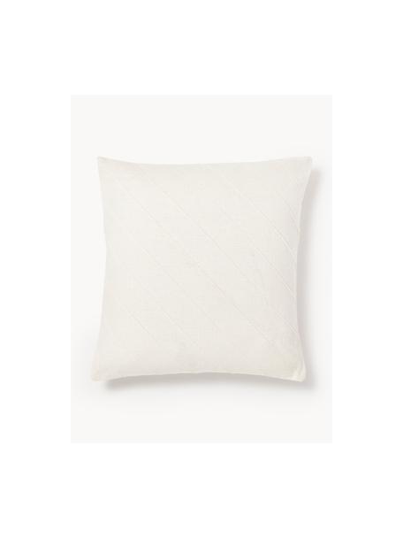 Housse de coussin en lin blanche 45x45 Malia, 51 % lin, 49 % coton, Blanc, larg. 45 x long. 45 cm