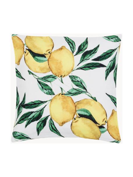 Poszewka na poduszkę z bawełny Citrus, 100% bawełna, Biały, odcienie żółtego, odcienie zielonego, S 50 x D 50 cm
