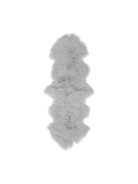 Tappeto in pelle di agnello a pelo lungo Ella, Retro: pelle, Grigio chiaro, Larg. 50 x Lung. 160 cm