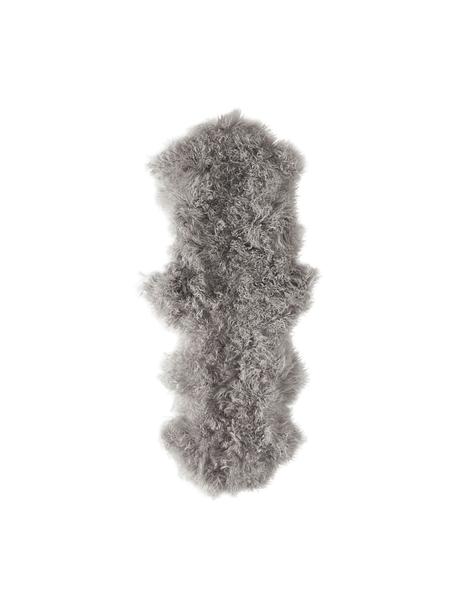 Skóra jagnięca o długim włosiu Ella, kręcone włosie, Jasnoszary, S 50 x D 160 cm
