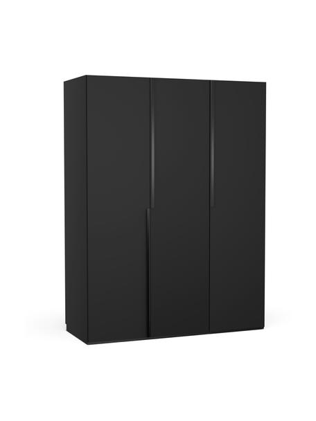 Modulaire draaideurkast Leon, 150 cm breed, meerdere varianten, Zwart, Basis interieur, hoogte 200 cm