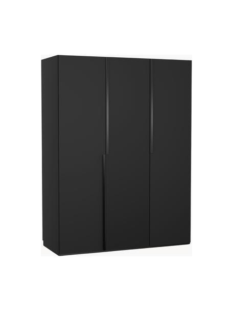 Modulaire draaideurkast Leon, 150 cm breed, diverse varianten, Zwart, Basis interieur, B 150 x H 200 cm