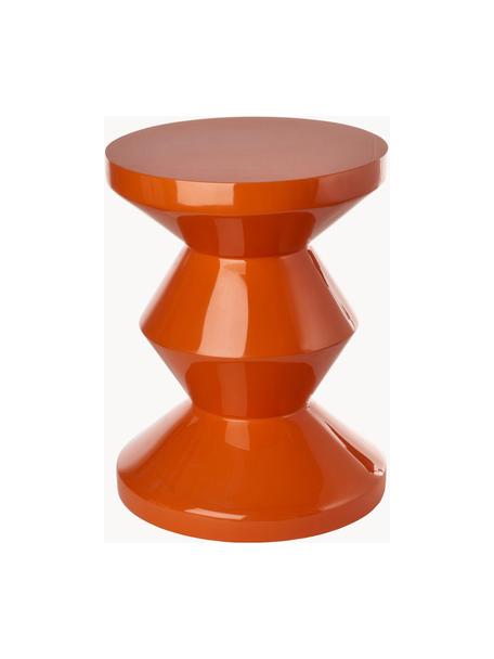 Kulatý odkládací stolek Zig Zag, Lakovaná umělá hmota, Oranžová, Ø 36 cm, V 46 cm
