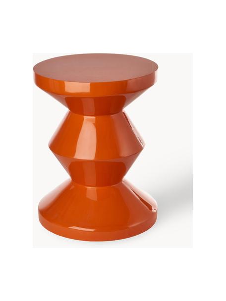 Tavolino rotondo Zig Zag, Plastica laccata, Arancione, Ø 36 x Alt. 46 cm