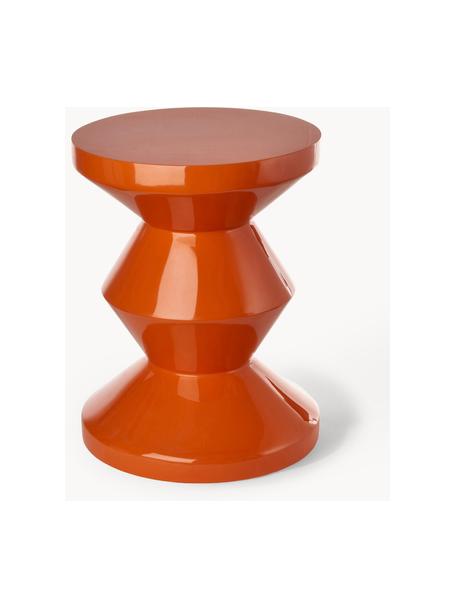 Kulatý odkládací stolek Zig Zag, Lakovaná umělá hmota, Oranžová, Ø 36 cm, V 46 cm