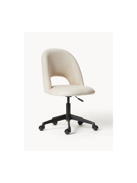Krzesło biurowe z aksamitu Rachel, obrotowe, Tapicerka: aksamit (100% poliester) , Nogi: metal malowany proszkowo , Jasnobeżowy aksamit, S 65 x G 66 cm