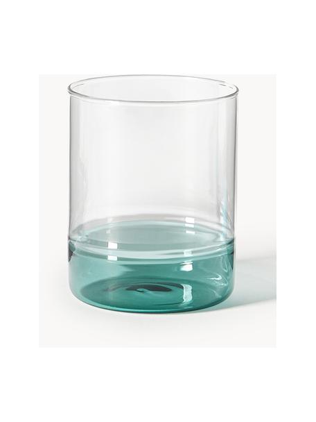 Ručne fúkané poháre na vodu Kiosk, 6 ks, Sklo, Tmavozelená, Ø 8 x V 10 cm, 380 ml