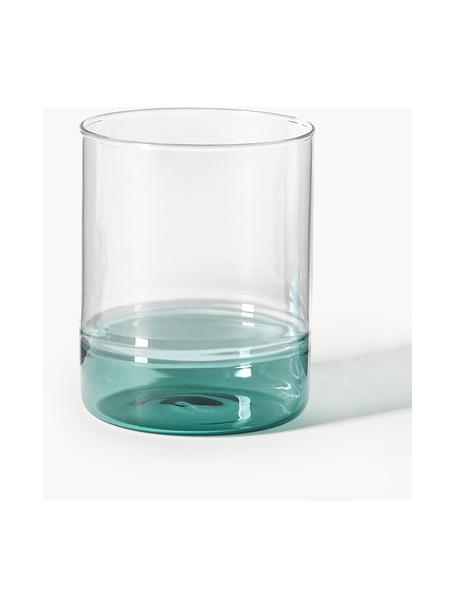 Mundgeblasene Wassergläser Kiosk, 6 Stück, Glas, Dunkelgrün, Ø 8 x H 10 cm, 380 ml