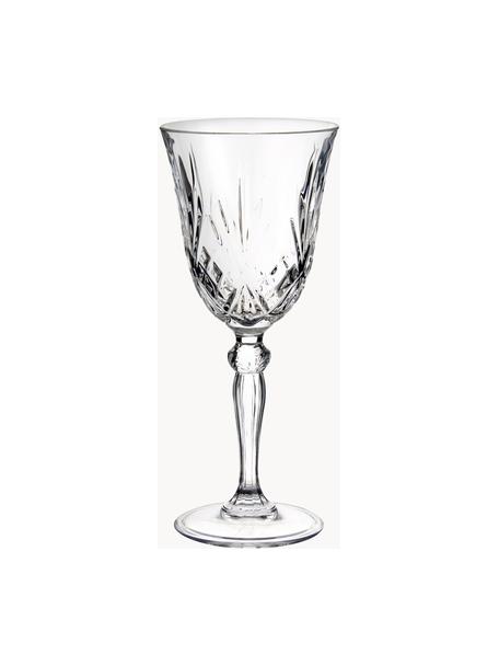Verre à vin blanc cristal à surface rainurée Melodia, 6 pièces, Cristal, Transparent, Ø 8 x haut. 19 cm, 210 ml