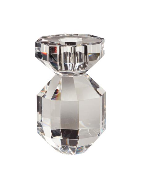 Handgefertigter Kristall-Kerzenhalter Gem, Kristallglas, Transparent, Ø 7 x H 11 cm