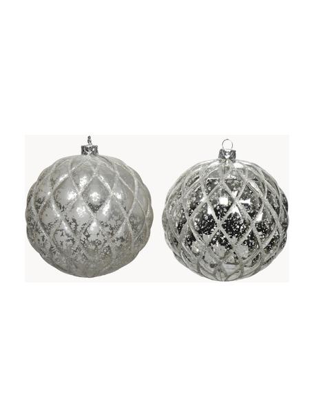 Boule de Noël incassable Dan Ø 8 cm, 2 pièces, Gris pierre, Ø 8 cm