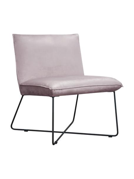 Stolička so zamatovým čalúnením Victor, Zamatová svetlofialová, nohy čierne, Š 75 x H 75 cm