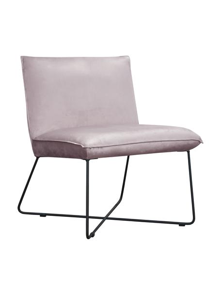 Krzesło tapicerowane z aksamitu Victor, Tapicerka: aksamit (100% poliester), Stelaż: drewno naturalne, Nogi: metal, Lila aksamit, S 75 x G 75 cm