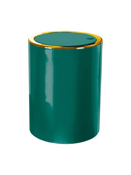 Poubelle verte design couvercle à bascule Golden Clap, Plastique, Vert émeraude, 5 l