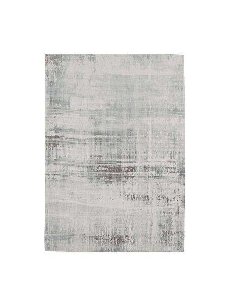 Tappeto in cotone argento/salvia/grigio-blu tessitura piatta Louisa, Retro: lattice, Argentato, verde salvia, blu grigio, Larg. 80 x Lung. 150 cm (taglia XS)