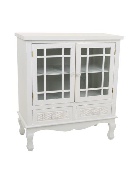 Komoda z borovicového dreva Ona, Borovicové drevo, biela lakovaná, Š 75 x V 84 cm