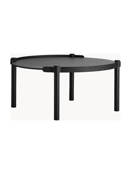 Runder Couchtisch Woody aus Eichenholz, Eichenholz, FSC-zertifiziert, Eichenholz, schwarz lackiert, Ø 80 cm