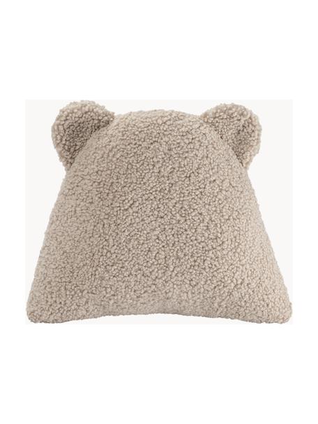 Cojín peluche de borreguillo Bear, Tapizado: borreguillo (100% poliést, Beige claro, An 40 x L 37 cm