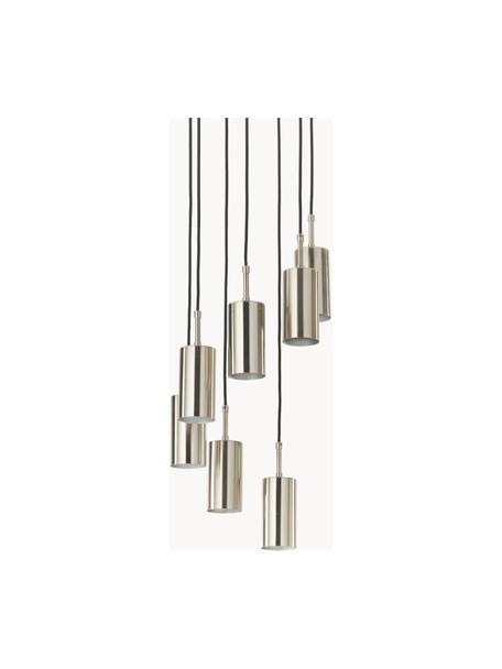 Lámpara de techo cluster Arvo, Pantalla: metal cromado, Anclaje: metal cromado, Cable: cubierto en tela, Cromo, Ø 38 x Al 3 cm