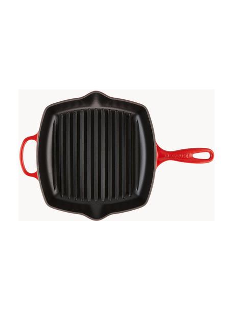 Poêle grill carrée en fonte émaillée Signature Collection, Fer, émaillé, Tons rouges, larg. 44 x haut. 5 cm