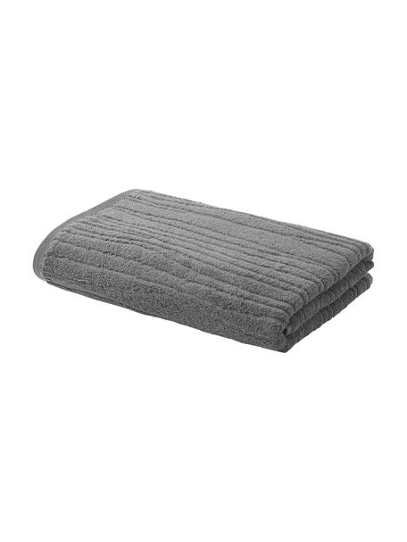 Asciugamano in cotone Audrina, Grigio scuro, Telo bagno, larg. 70 x lung. 140 cm