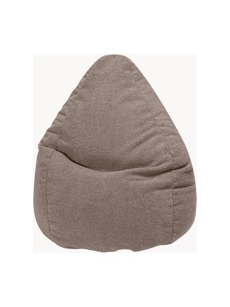 Zitzak Tessa uit bouclé, Bekleding: bouclé (100% polyester) B, Bouclé taupe, Ø 70 x H 110 cm