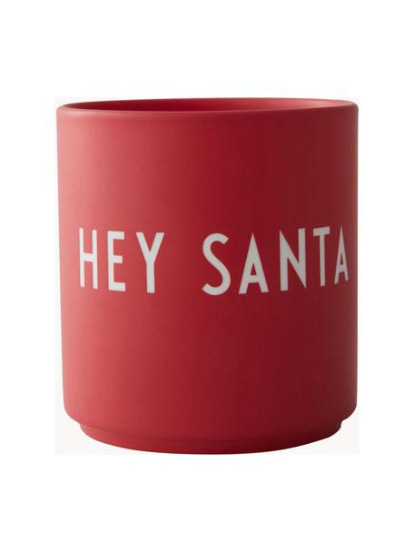 Taza de diseño Favorite HEY SANTA, Porcelana fina de hueso (porcelana)
Fine Bone China es una pasta de porcelana fosfática que se caracteriza por su brillo radiante y translúcido., Rojo, blanco, Ø 8 x Al 9 cm, 250 ml