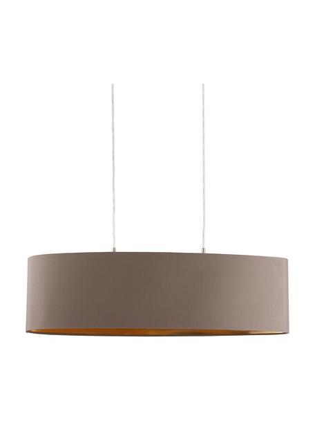 Lámpara de techo ovalada Jamie, Fijación: metal niquelado, Cable: plástico, Plateado, gris beige, An 78 x Al 22 cm
