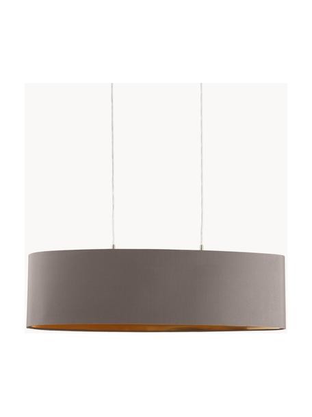 Ovale Pendelleuchte Jamie, Baldachin: Metall, vernickelt, Taupe, Goldfarben, B 78 x H 22 cm