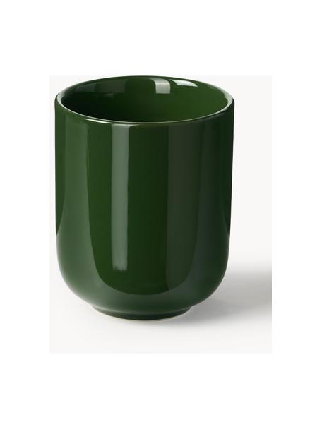 Tasses à café en porcelaine Nessa, 4 pièces, Porcelaine de haute qualité, émaillé, Vert foncé, haute brillance, Ø 8 x haut. 10 cm, 200 ml