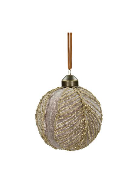 Pallina di Natale infrangibile Leaf 2 pz, Vetro, poliestere, Rosa, Ø 8 cm