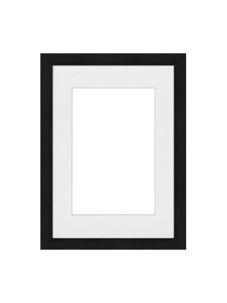 Bilderrahmen Apollon mit Passepartout, Rahmen: Monterey-Kiefernholz, lac, Front: Glas, Rückseite: Mitteldichte Holzfaserpla, Schwarz, 21 x 30 cm