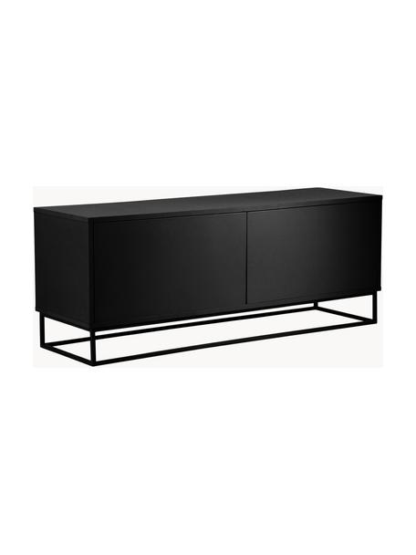 TV-Konsole Lyckeby, Korpus: Mitteldichte Holzfaserpla, Füße: Metall, beschichtet, Schwarz, B 140 x H 54 cm