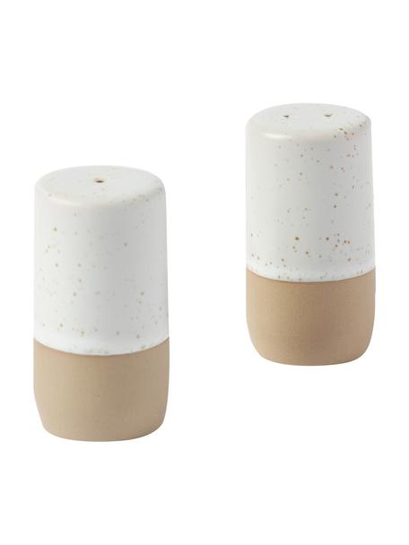 Zout- en peperstrooier Caja in beige/crèmewit, Beige, crèmewit, Ø 3 cm, H 6 cm