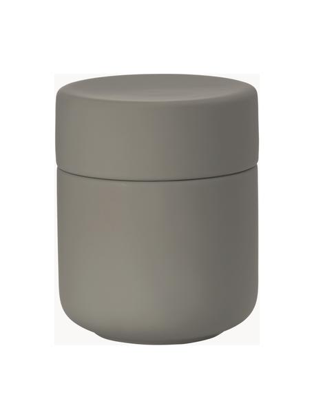 Bote de gres Ume, Gres cubierto con una superficie de tacto suave (plástico), Gris pardo, Ø 8 x Al 10 cm