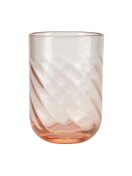 Vasos Twist, 4 uds., Vidrio, Rosa transparente, Ø 8 x Al 11 cm, 300 ml