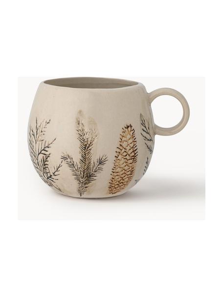 Tasses en grès cérame Hollie, 2 pièces, Grès cérame, Beige, vert, brun, Ø 10 x haut. 9 cm, 450 ml