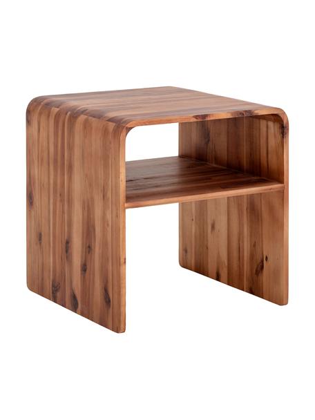 Nočný stolík z akáciového dreva Hassel, Akáciové drevo, Hnedá, Š 38 x H 38 cm
