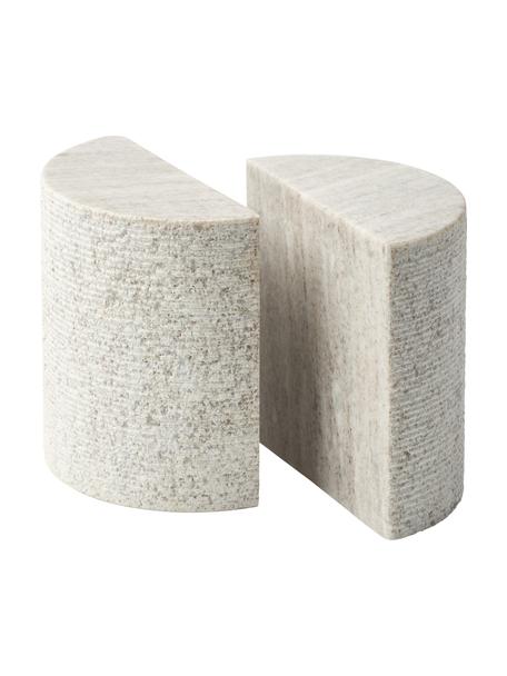 Mramorové zarážky na knihy Nile, 2 ks, Mramor, Béžová, mramorovaná, Š 13 x V 13 cm