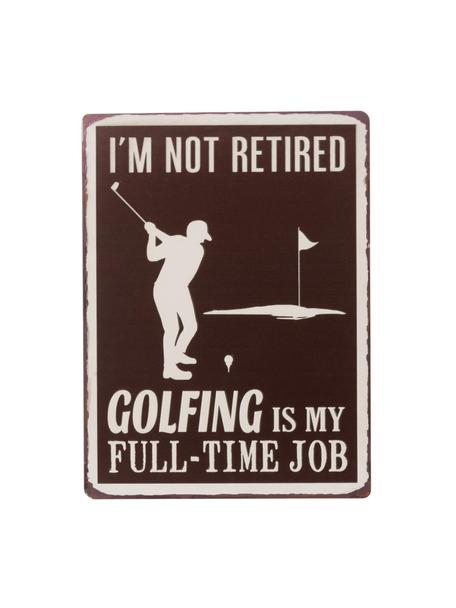 Dekoracja z metalu Golf, Metal, Brązowy, biały, S 26 x W 35 cm